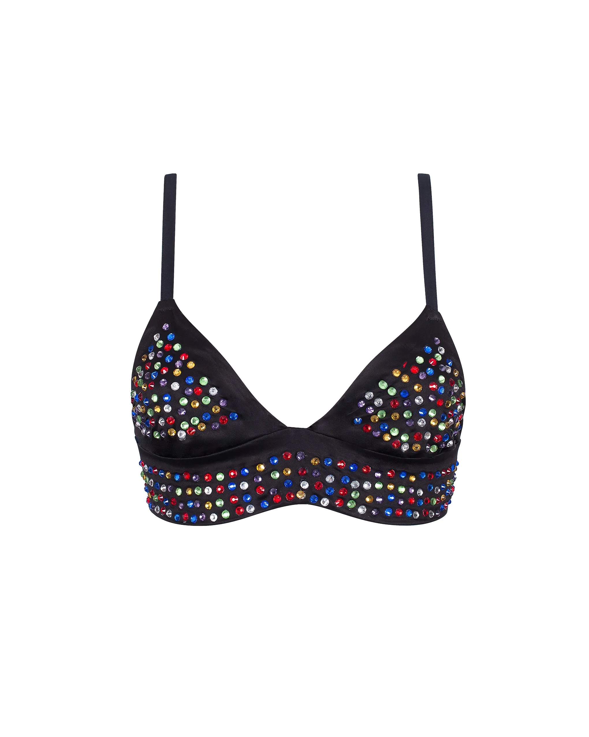 BB x Ashish Multicolour Diamante Satin Soft Bralette