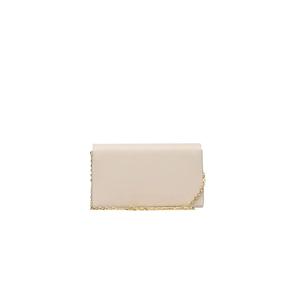 Beige Polyethylene Women Crossbody Bag