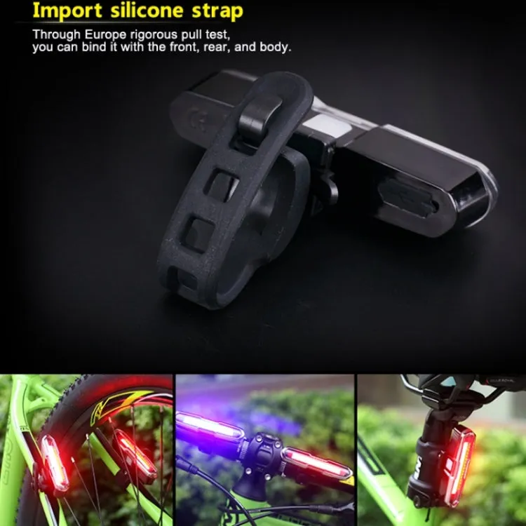 Bicycle Light USB Charging LED Warning Light Night Riding COB Tail Light, Specification: 7505 Red Blue Light