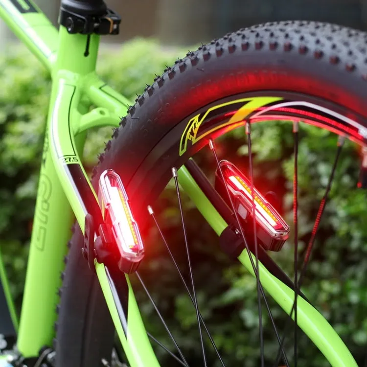 Bicycle Light USB Charging LED Warning Light Night Riding COB Tail Light, Specification: 7505 Red Blue Light