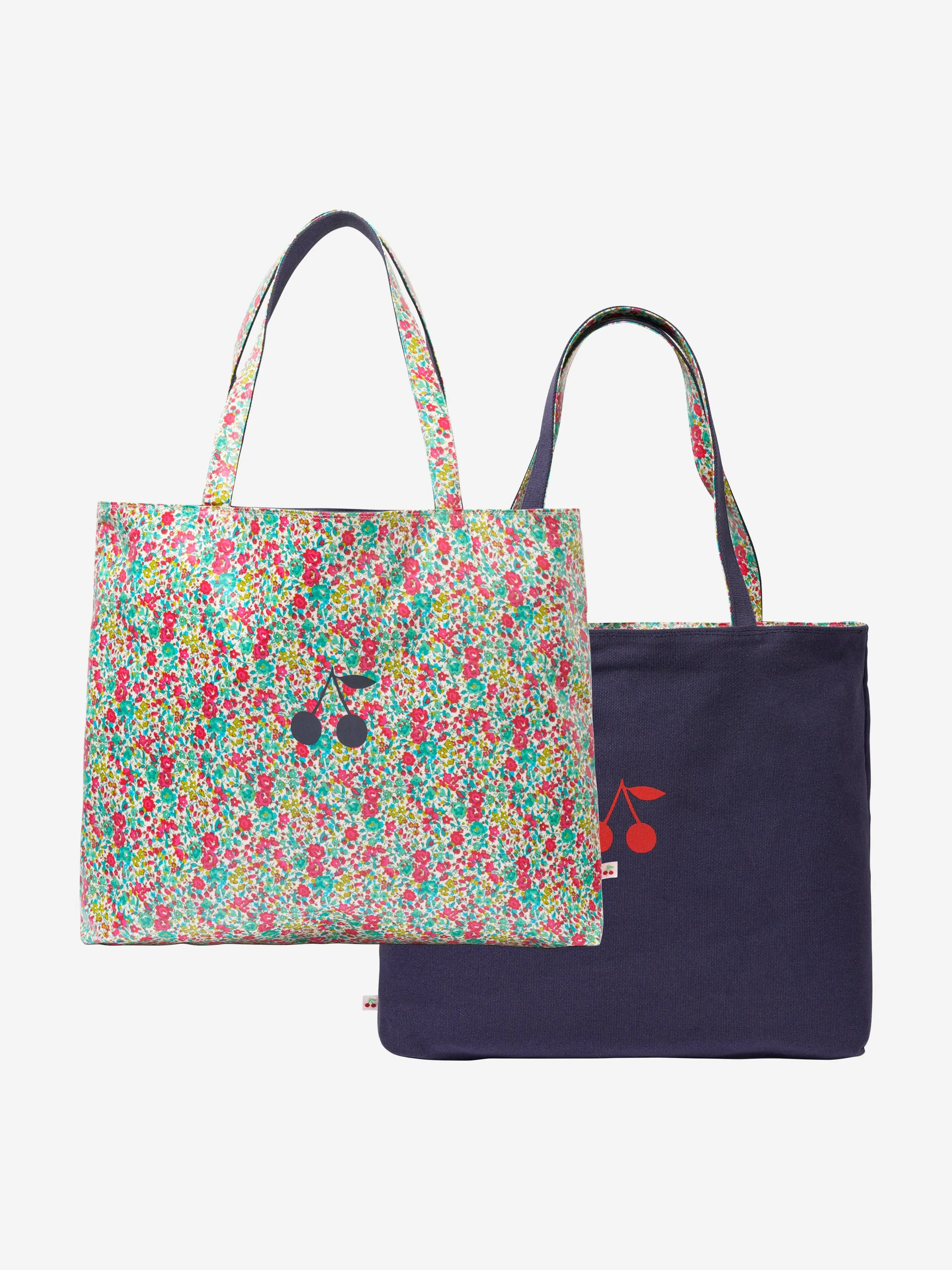 Bonpoint Girls Floral Reversible Tote Bag in Mint