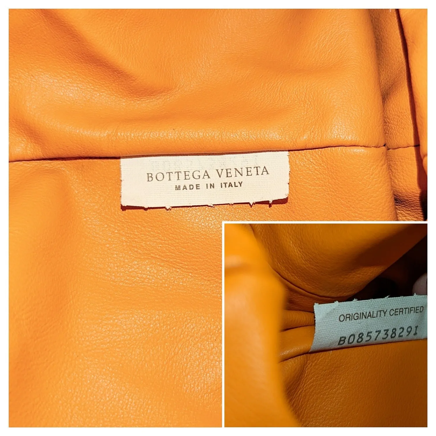 Bottega Veneta Light Orange Calfskin The Shoulder Pouch