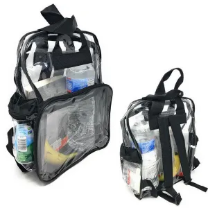 Clear Transparent Backpack Book Bag School Stadium Security Tsa Rally 3 Pockets