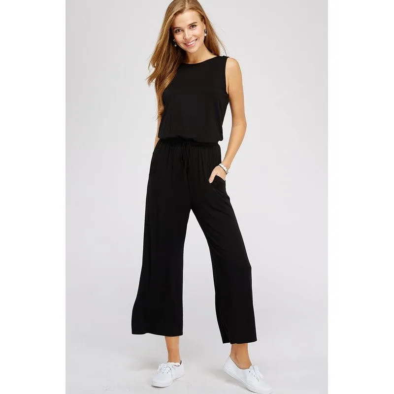 Ella Jumpsuit Black Scoop Back