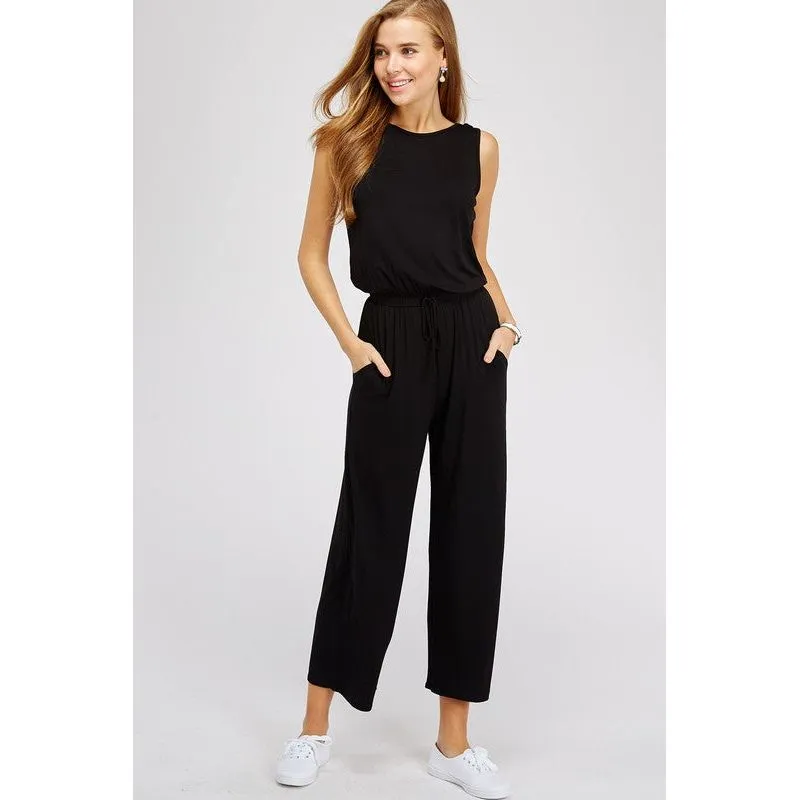 Ella Jumpsuit Black Scoop Back