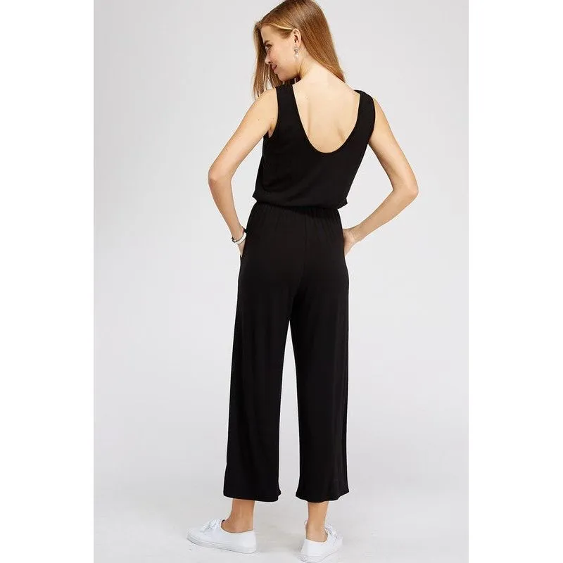 Ella Jumpsuit Black Scoop Back