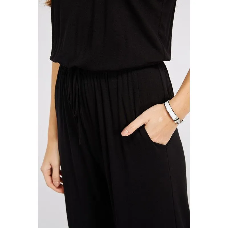 Ella Jumpsuit Black Scoop Back