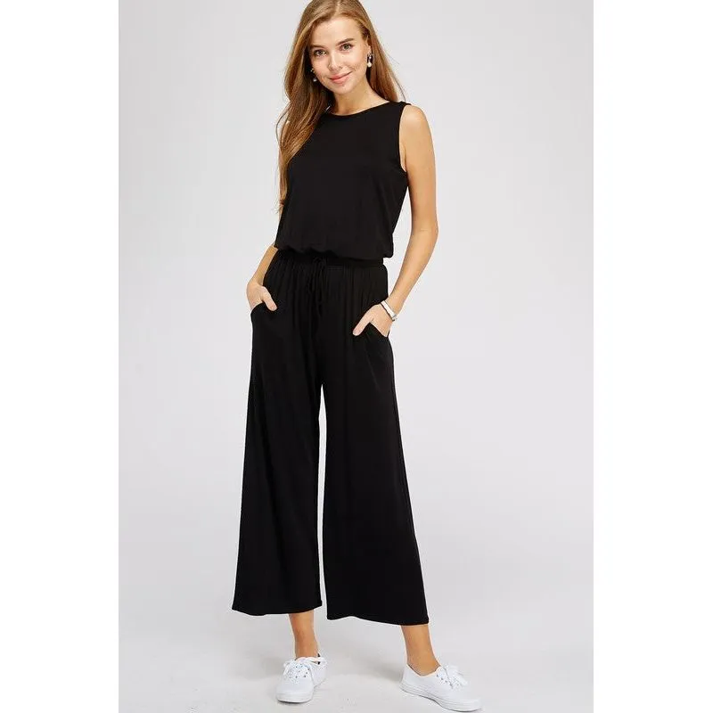 Ella Jumpsuit Black Scoop Back