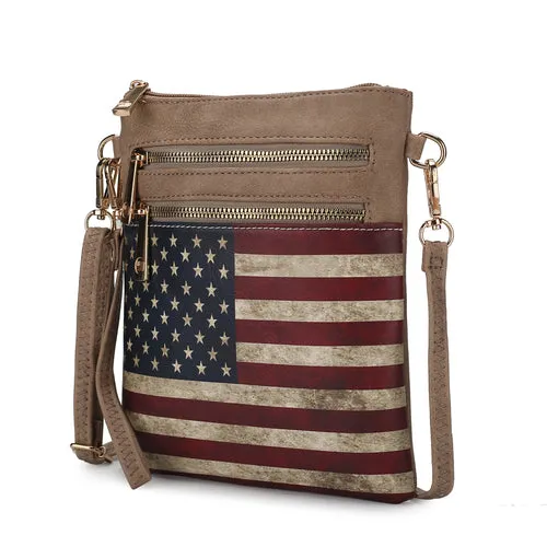 Genesis Printed Flag Vegan Leather Women Crossbody Bag