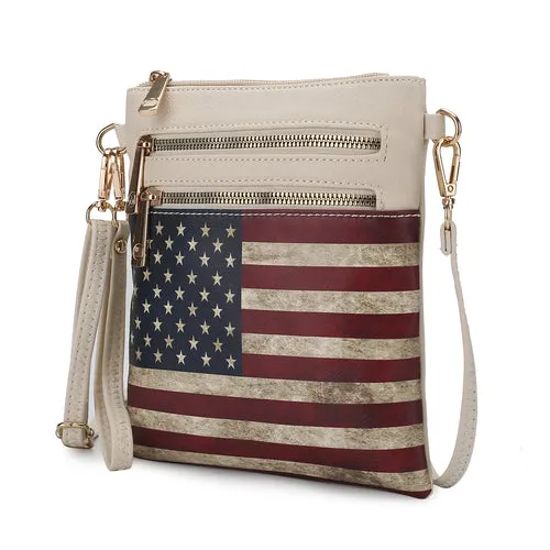 Genesis Printed Flag Vegan Leather Women Crossbody Bag