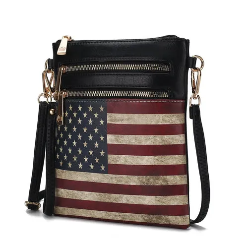 Genesis Printed Flag Vegan Leather Women Crossbody Bag