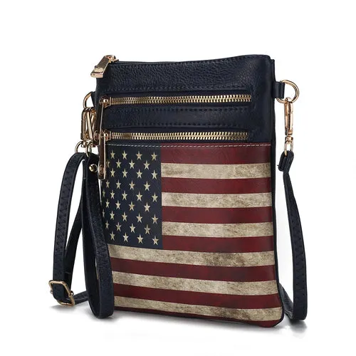 Genesis Printed Flag Vegan Leather Women Crossbody Bag