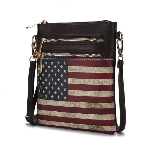 Genesis Printed Flag Vegan Leather Women Crossbody Bag