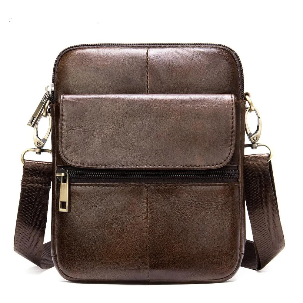 Graceful Exotic Leather Zipper Flap Messenger Bag