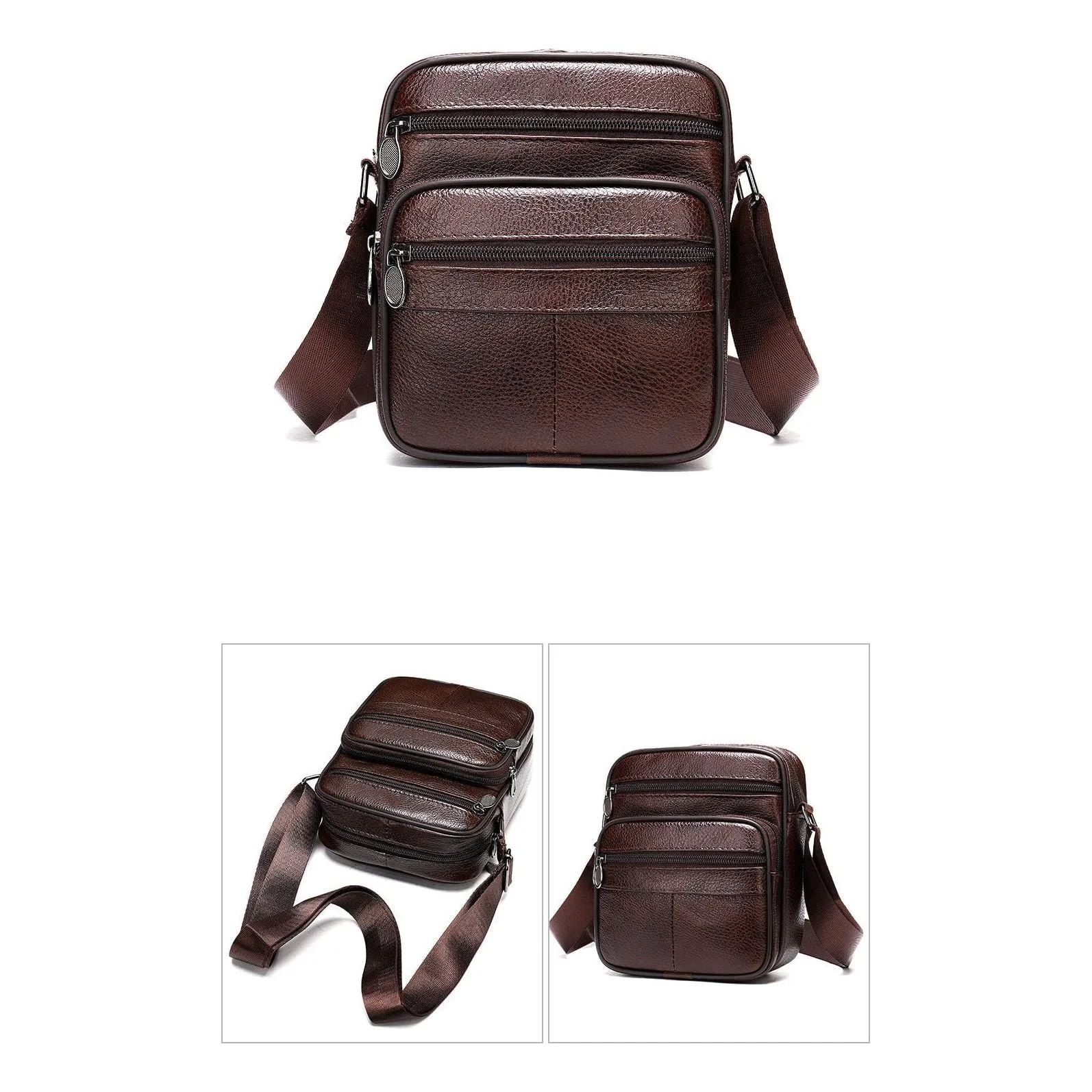 Graceful Exotic Leather Zipper Flap Messenger Bag