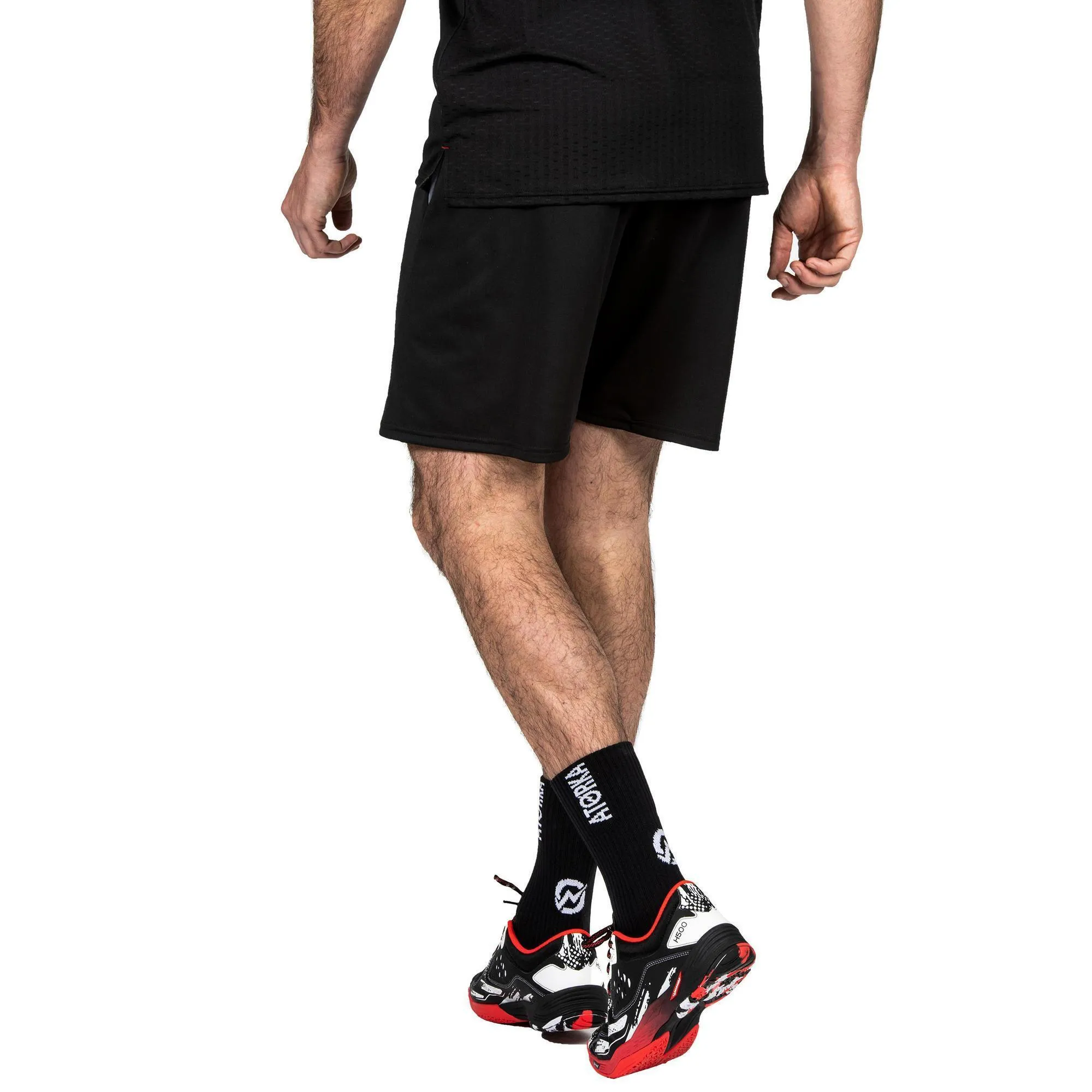 Handball shorts H500 men's black ATORKA, black/gray asphalt