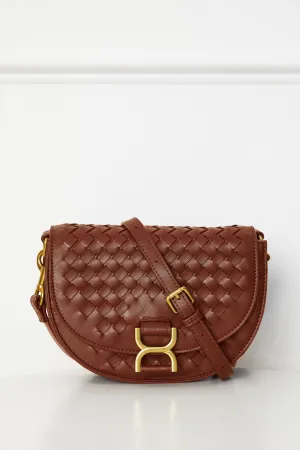 Heidi Chocolate Woven Crossbody Bag