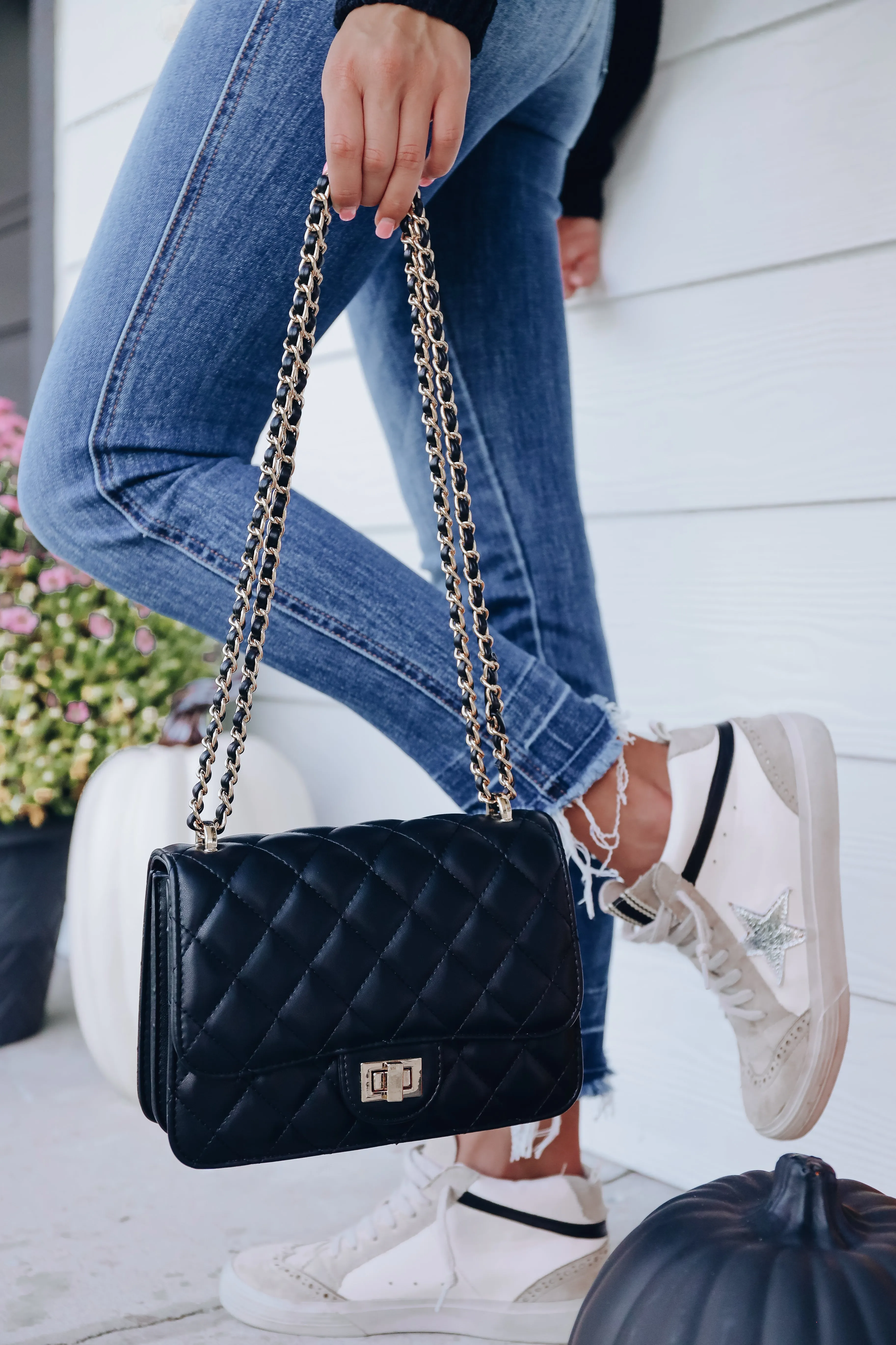 It's Perfect Quilted Crossbody Purse - Black