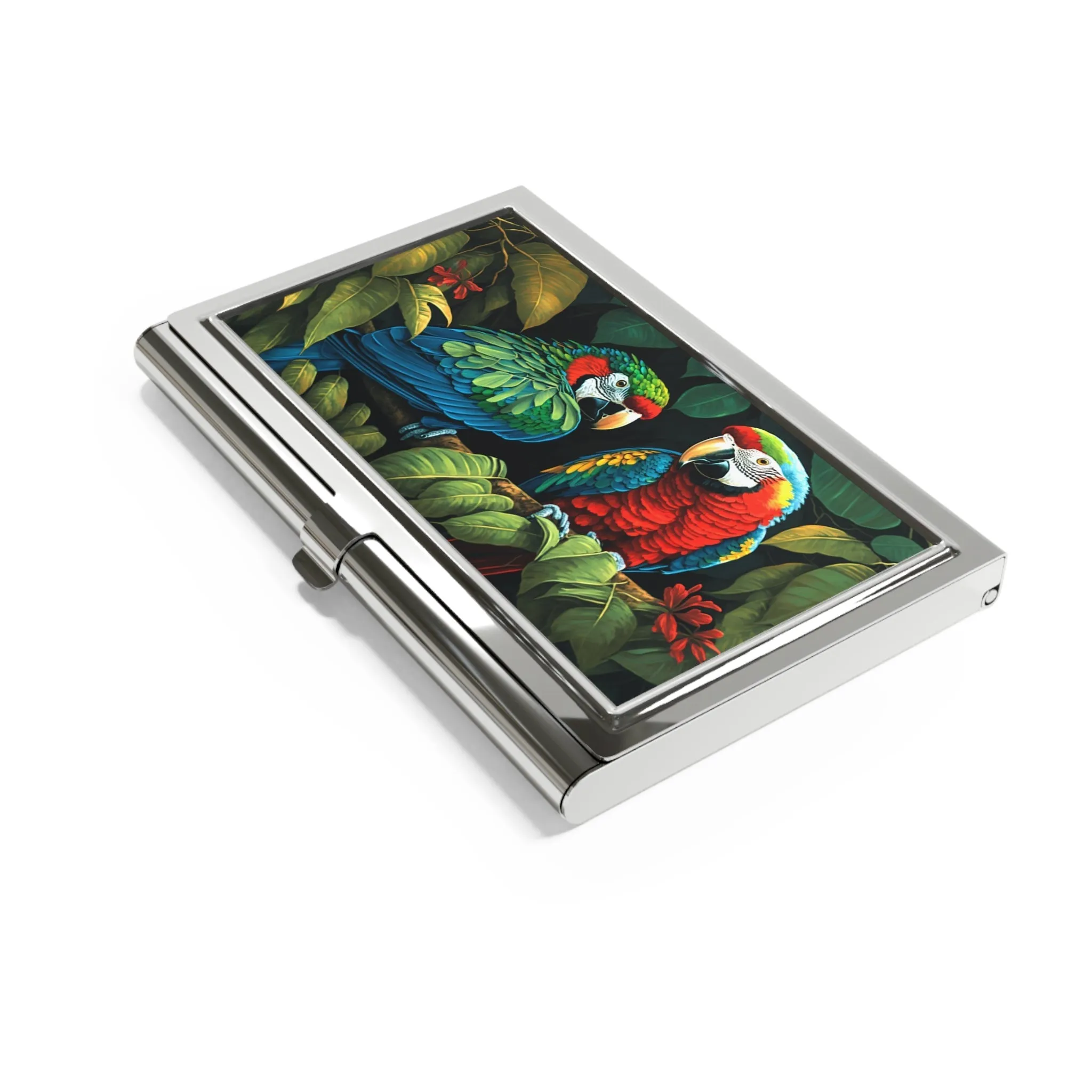 Jungle Safari Macaw Parrots Business Card Holder