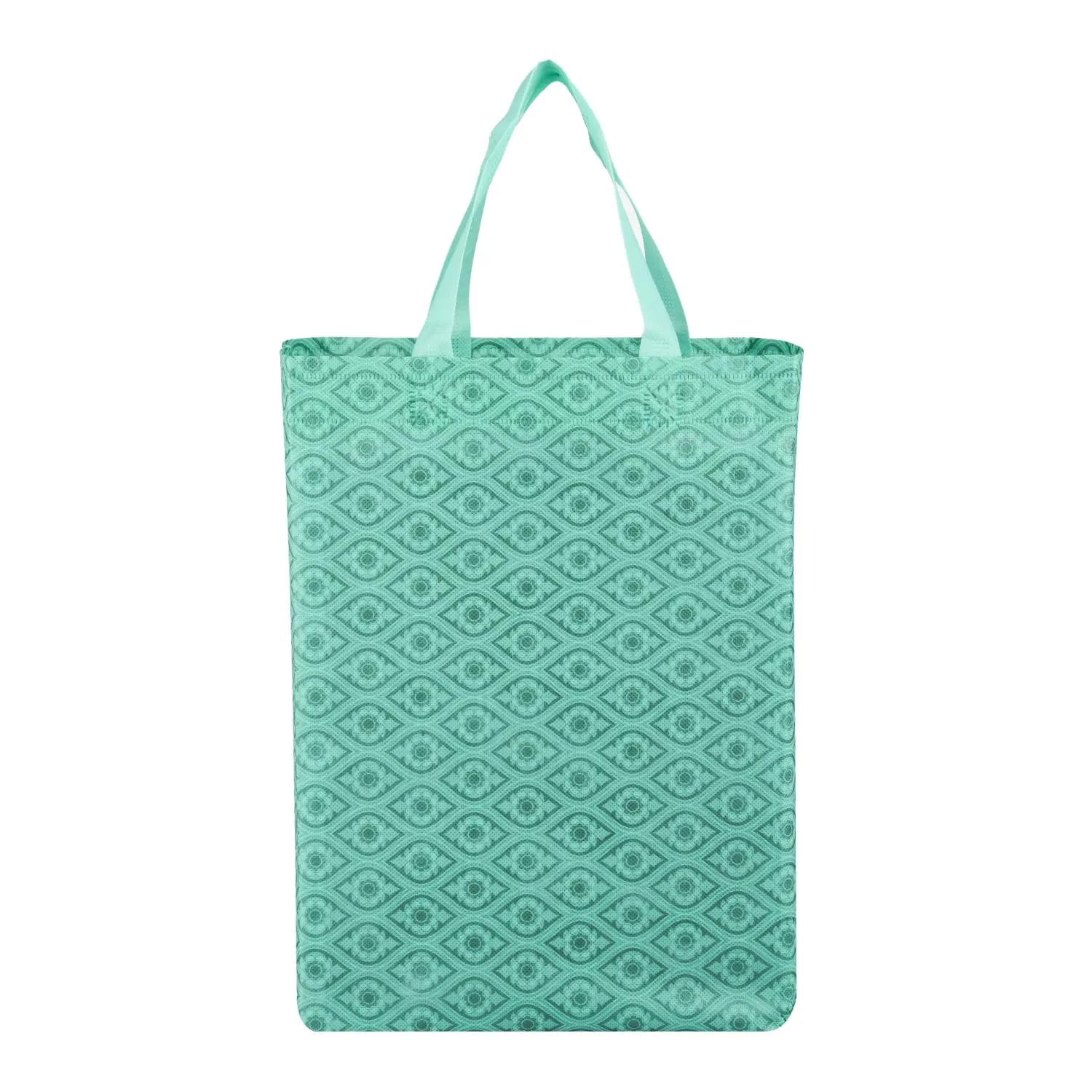 Kuber Industries Shopping Handbag | Grocery Handbag | Shopping Bag | Grocery Shopping Bag | Reusable Shopping Bags | Vegetable Bag | Eye-Print Carry Bag | Pack of 6 | Green