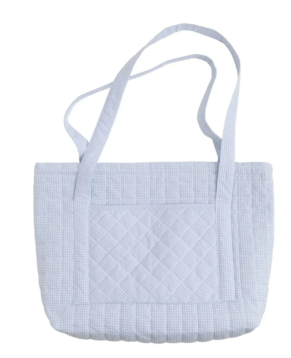 Light Blue Quilted Luggage