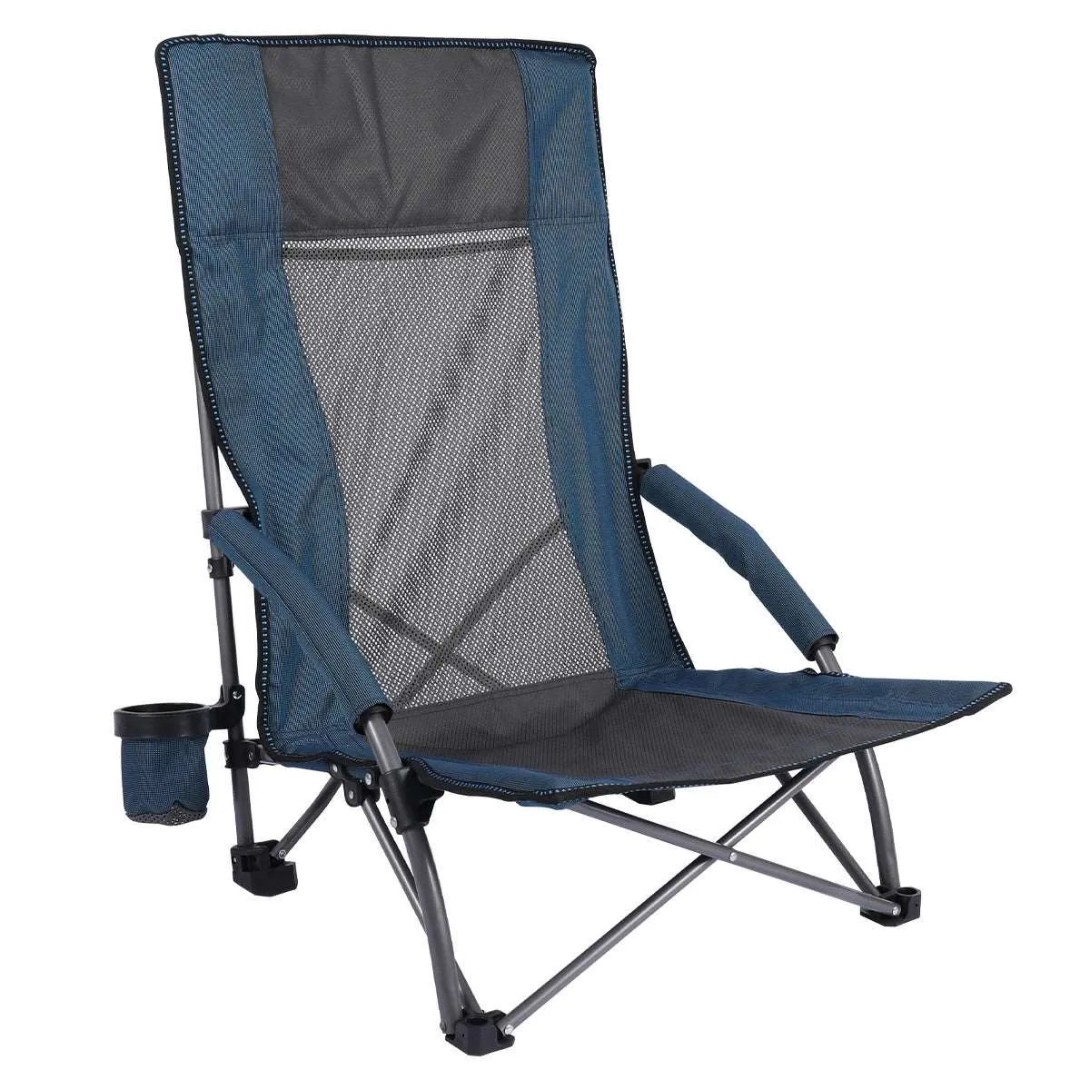 Low Seat Beach Chair with High Mesh Back