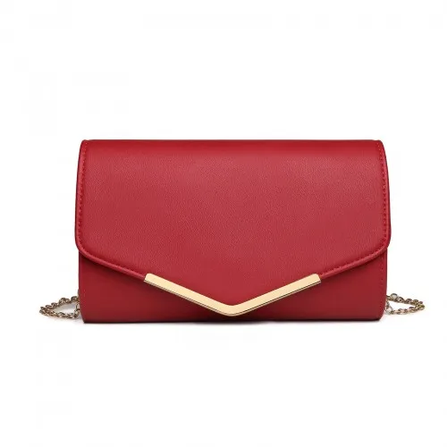 Miss Lulu Vegan Envelope Clutch Bag - Red | Elegant & Versatile Evening Purse