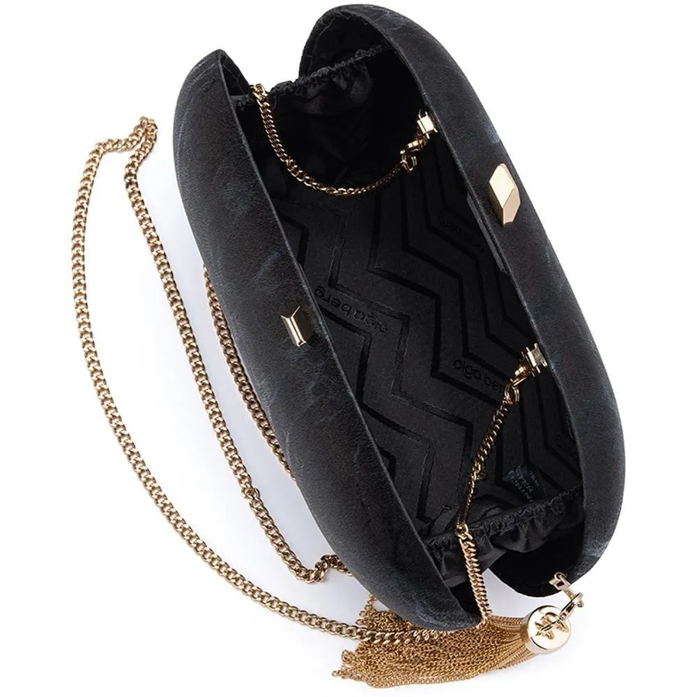 Olga Berg Trinna Metalic Clutch With Tassel