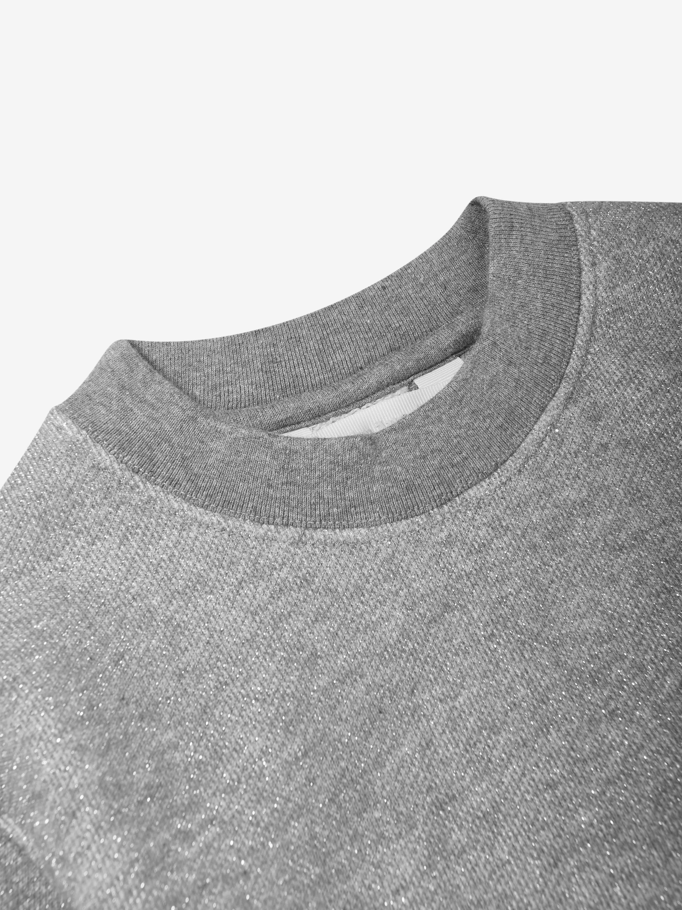 Palm Angels Girls Lurex Open Back Sweatshirt in Grey