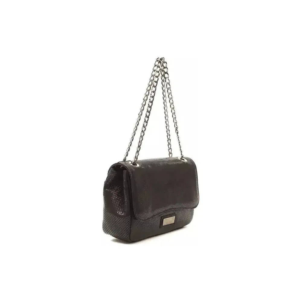 Pompei Donatella Black Leather Women Crossbody Bag