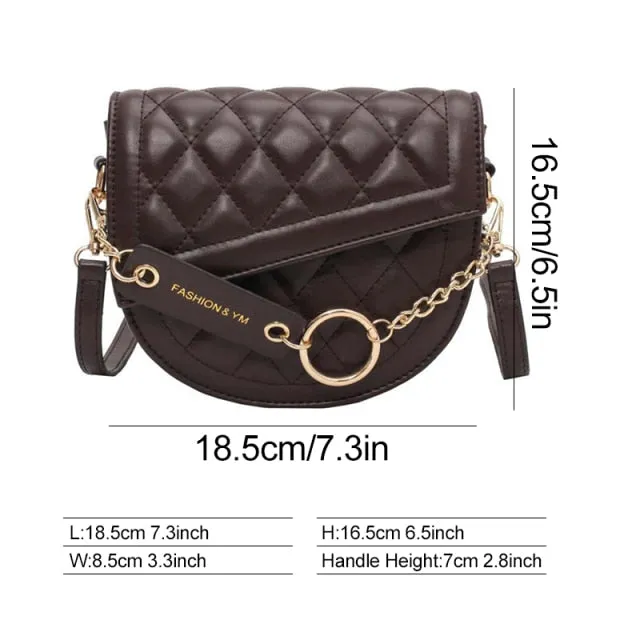 PU Leather Braid & Chain Shoulder Bag