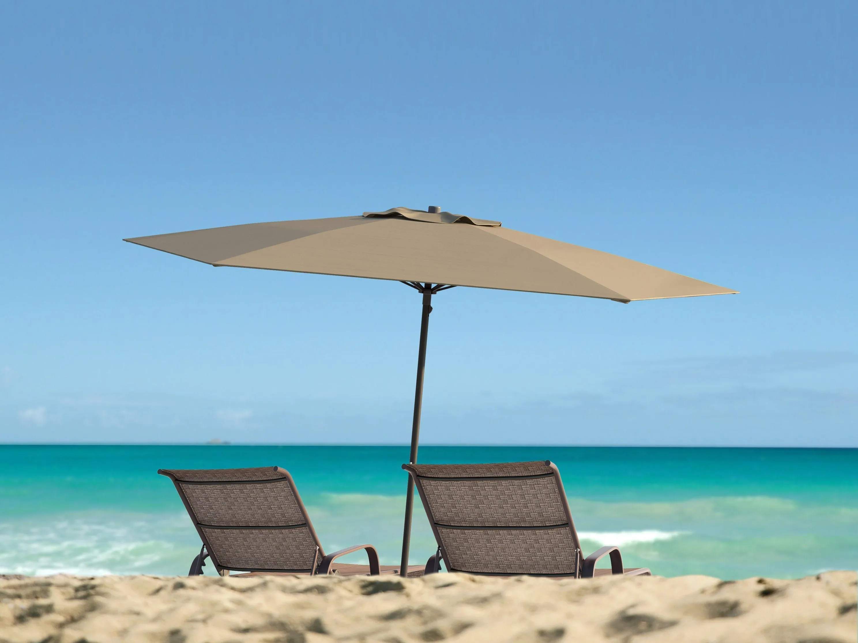 Sandy Brown 7.5ft Beach Umbrella