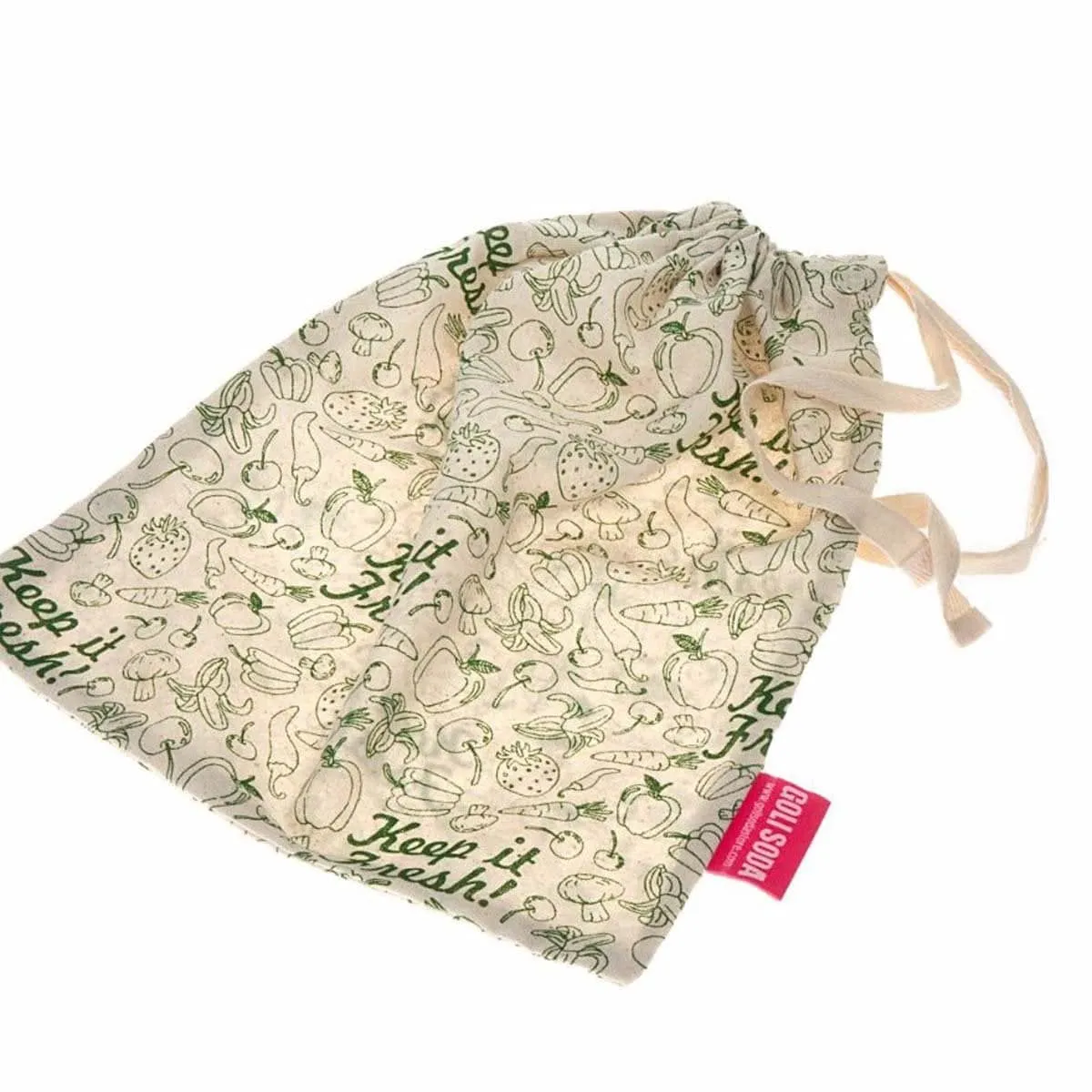 Set of 4 Reusable Cotton Produce Bags - Keep it Fresh & Go Green - for Veggies, Roti, Sprouting & Paneer