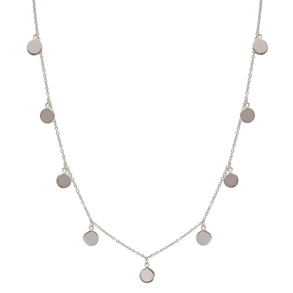 SLEEK DISC NECKLACE, SILVER