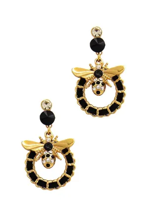 Stylish Trendy Bee And Circle Earring