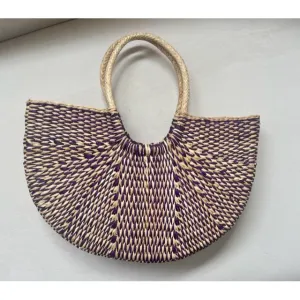 Sunset Handwoven Straw Tote Bag